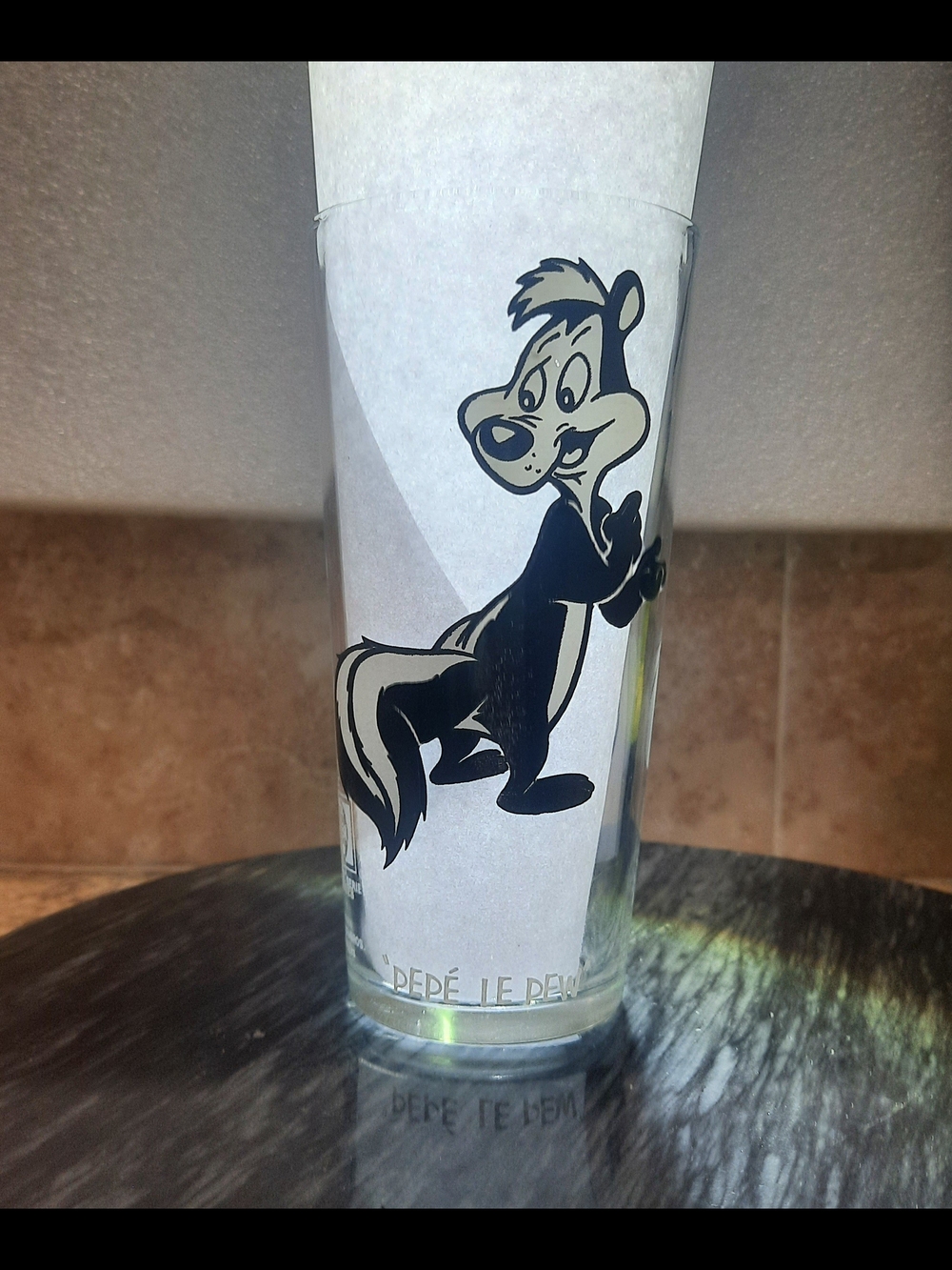 Pepe Le Pew Cartoon Glass - Black & White Character Art